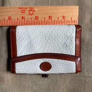 Dooney & Bourke White and Brown Leather Wallet